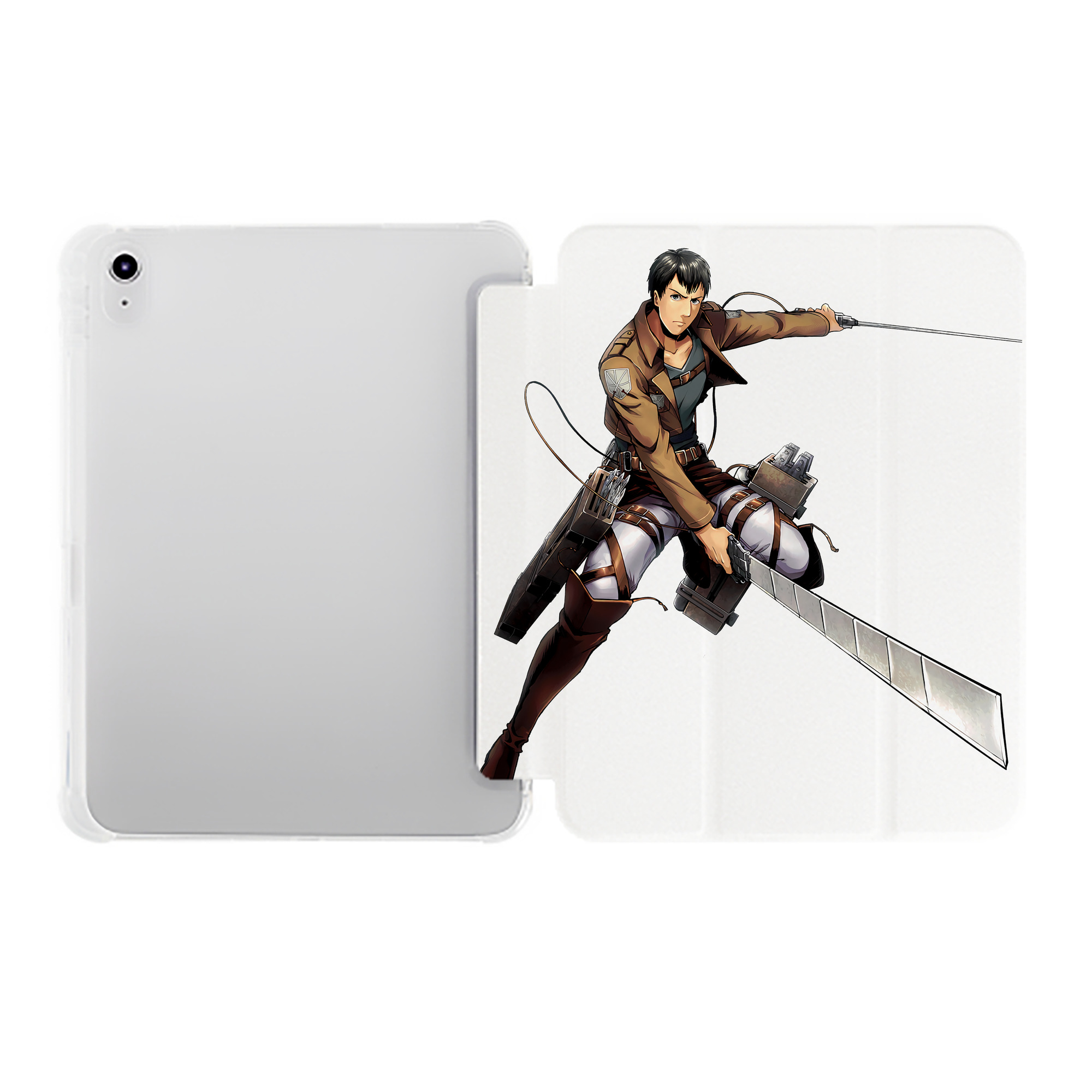 （画像用） 進撃の巨人 ベルトルト・フーバー Attack on Titan Bertholdt Hoover IPad ケース ペン収納付き 三つ折りスタンド PUレザー×シリコン 対応機種9.5/10.5/10.9インチ